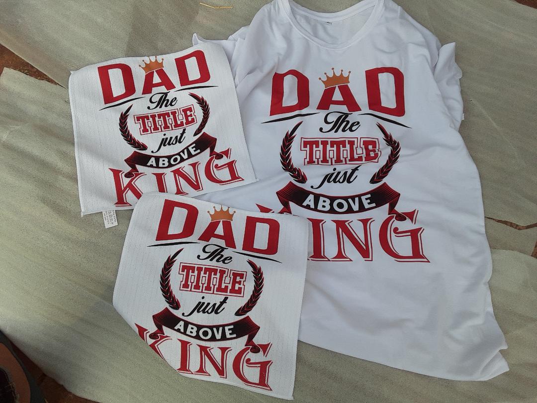 "DAD" the title just above King WHITE T SHIRT