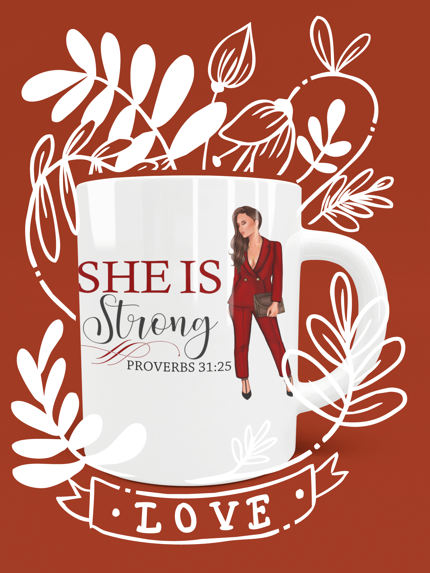 $50 "She is Strong" Caucasian/Latino (Long hair style) bundle