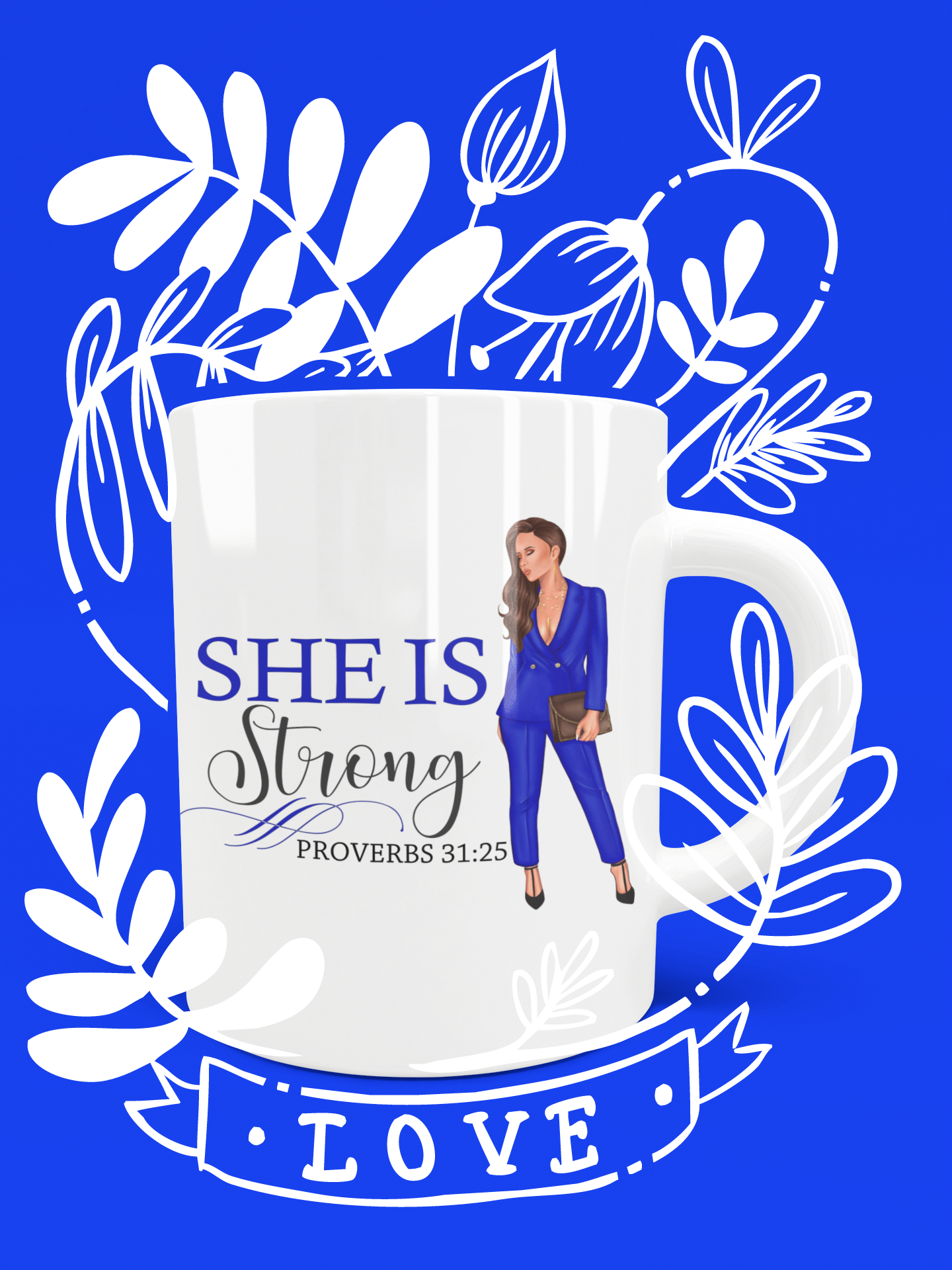 $50 "She is Strong" Caucasian/Latino (Long hair style) bundle