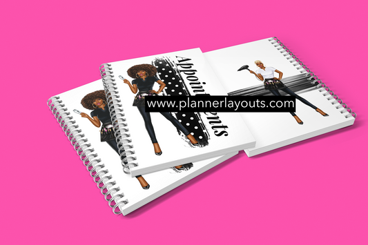 African American woman PRINTED AND SHIPPED Appointment book  (weekly schedule)