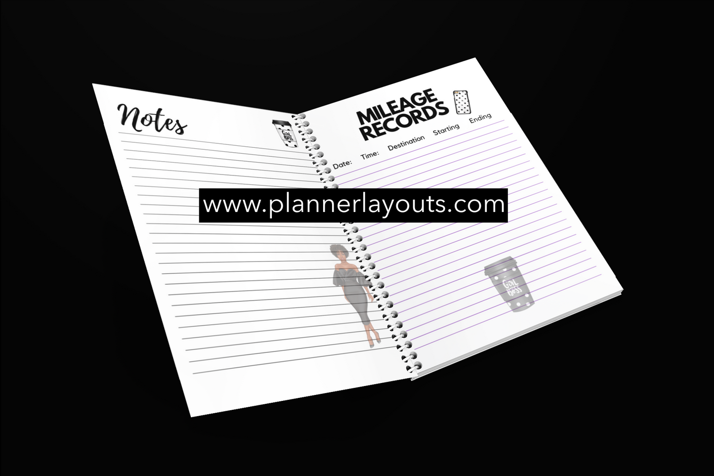 African American woman PRINTED AND SHIPPED Appointment book (weekly schedule)