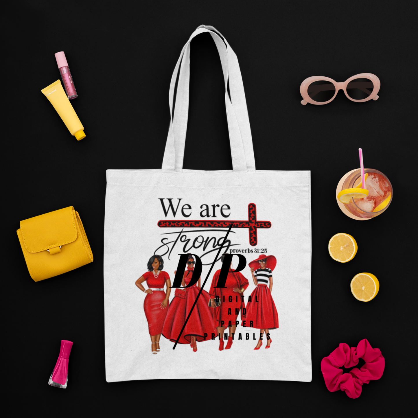 DTF "We are strong" TOTE BAG prints