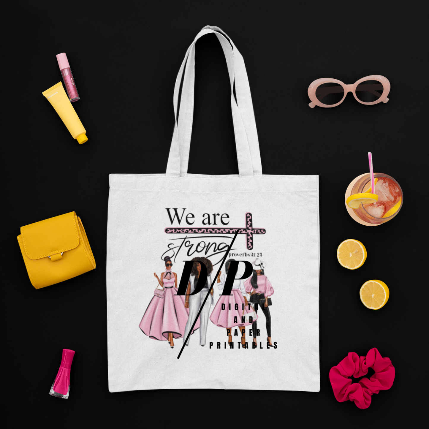 DTF "We are strong" TOTE BAG prints