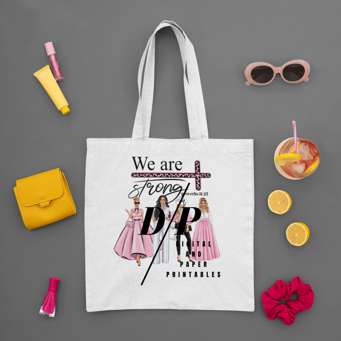 DTF "We are strong" TOTE BAG prints