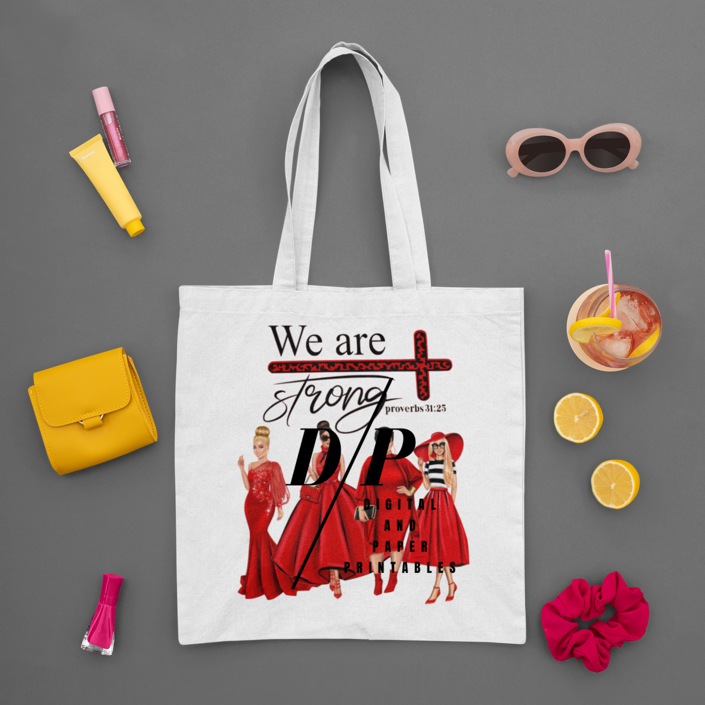 DTF "We are strong" TOTE BAG prints